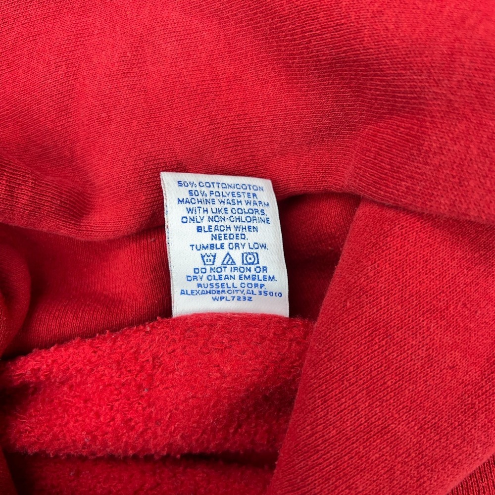 VTG Maryland Terrapins Hoodie Mens‎ XL Red Russell Athletic Hooded Sweatshirt - Picture 9 of 10
